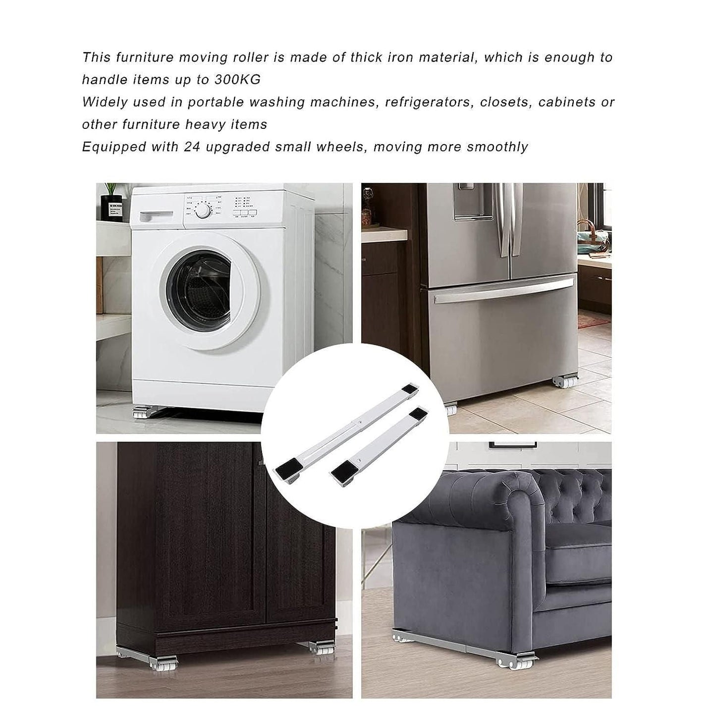 2Pcs Heavy Duty Extensible Appliance Roller